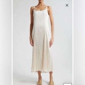 Vince - Relaxed Plissé Satin‎ Midi Slipdress